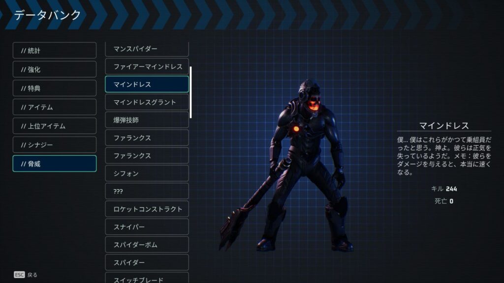 ゾーン2、デュアルデュエルで登場するマインドレスの図鑑画像