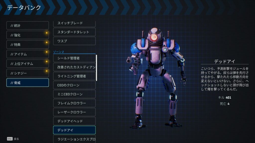 ゾーン2「しっかりしろ」で登場するデッドアイの図鑑画像