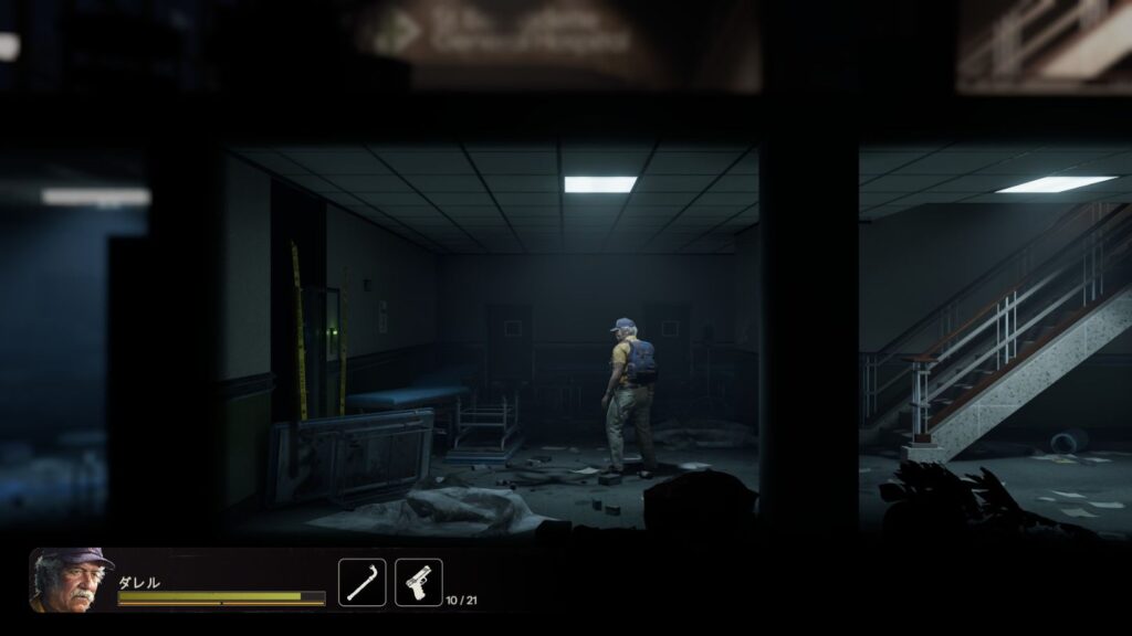 ミゲルが在籍している場合に聖ベルナデッタ病院で防護服を入手できる部屋の位置の画像