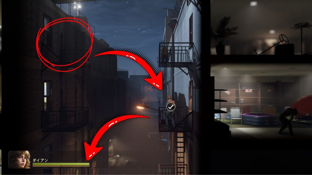 Update 7で実装された86号線。バリケードされた部屋へ入る方法の画像